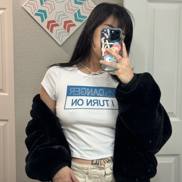 DOLLS KILL Danger I Turn On top baby tee - Picture 2 of 3